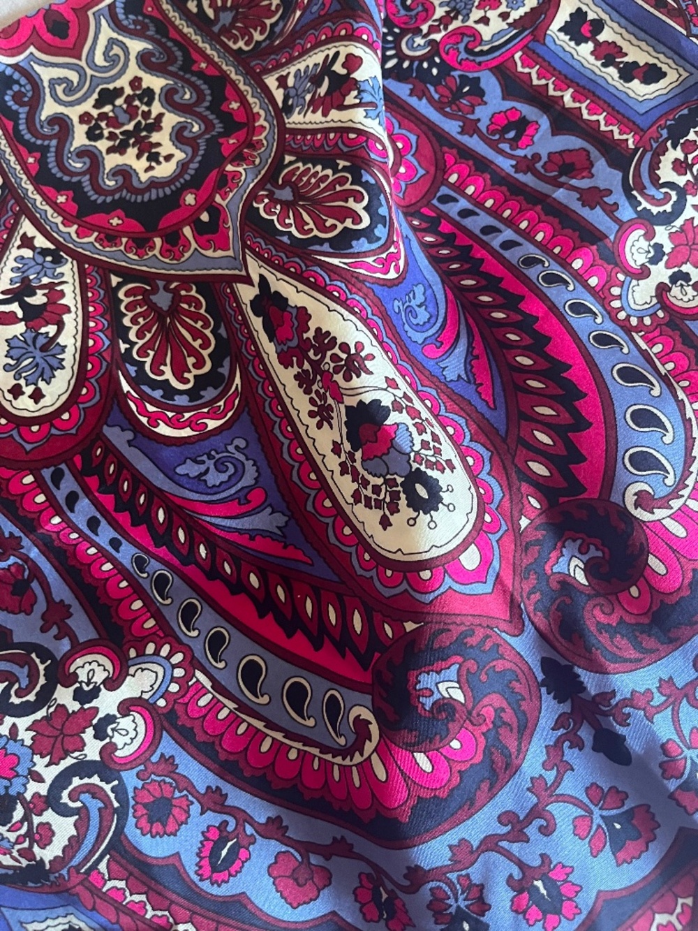 Talbots Paisley Purple 100% Silk Oversized Rectangle Stole